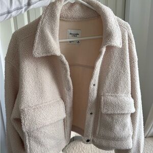 Abercrombie & Fitch Women's Beige Teddy Jacket
